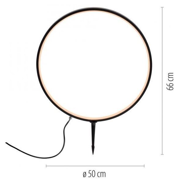 LD 19511-18 ZIRKULU LED venkovní svítidlo se zápichem průměr 50cm černá IP65 s časovačem do zahrady 3000K - JUST LIGHT