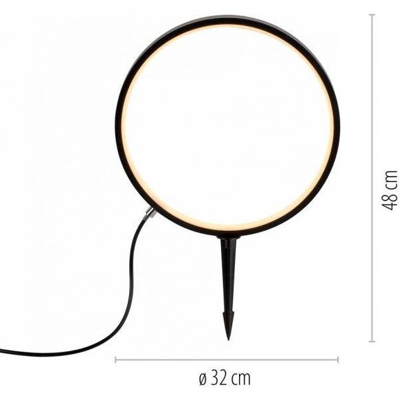 LD 19510-18 ZIRKULU LED venkovní svítidlo se zápichem průměr 32cm černá IP65 s časovačem do zahrady 3000K - JUST LIGHT