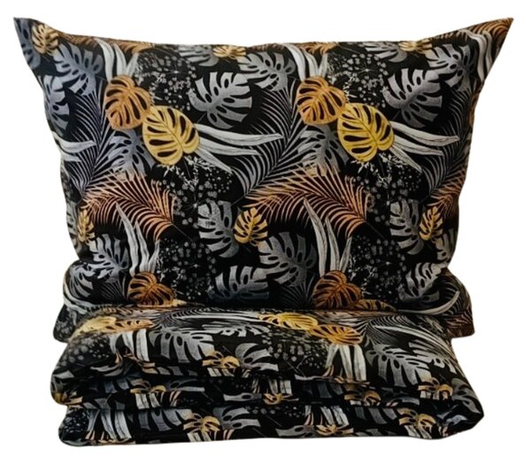 Povlečení bavlněné Palmarínu Gold TiaHome - 1x Polštář 90x70cm, 1x Přikrývka 140x200cm