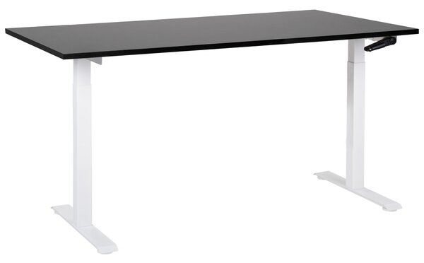 Manuálně výškově nastavitelný pracovní stůl DESTINES 160 cm 72 cm Černá/Bílá
