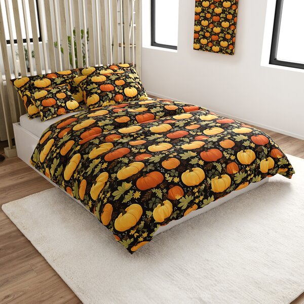 Povlečení z mikrovlákna ORANGE PUMPKINS barevné Rozměr povlečení: 2 ks 70 x 90 cm | 200 x 220 cm