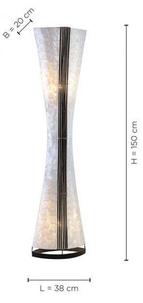 Paul Neuhaus Designová stojací lampa ABUJA ruční práce, 3xE27, v.150 cm
