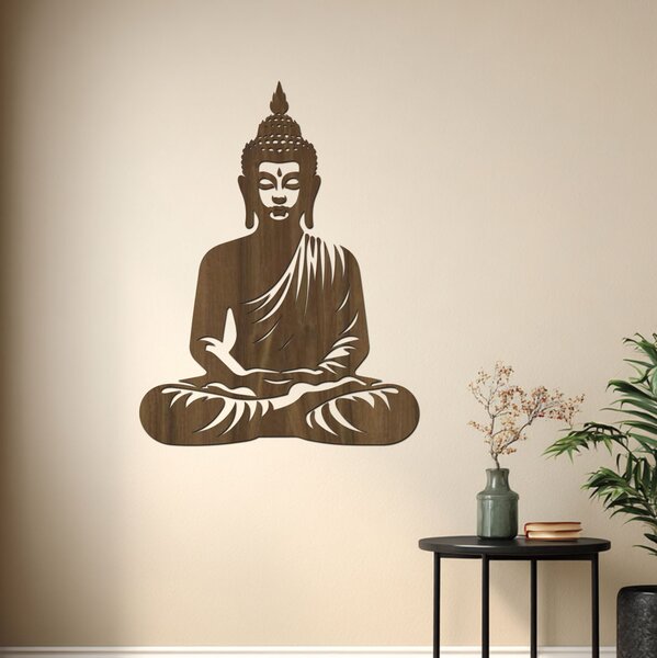 Dřevěný obraz Buddha – Energie klidu | Rozměry (cm): 30x40 | Zvolte barvu dekoru: Javor
