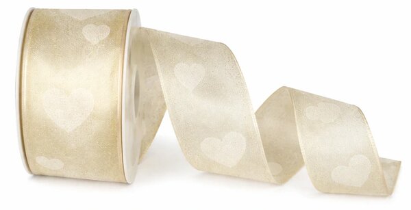 Organza stuha Sweet Emotion Cream – krémová 40mm x 2m