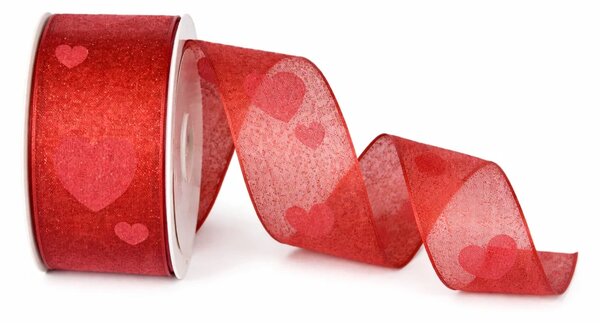 Organza stuha Sweet Emotion Red – červená 40mm x 2m
