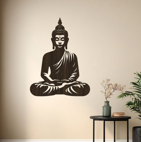Dřevěný obraz Buddha – Energie klidu | Rozměry (cm): 30x40 | Zvolte barvu dekoru: Javor
