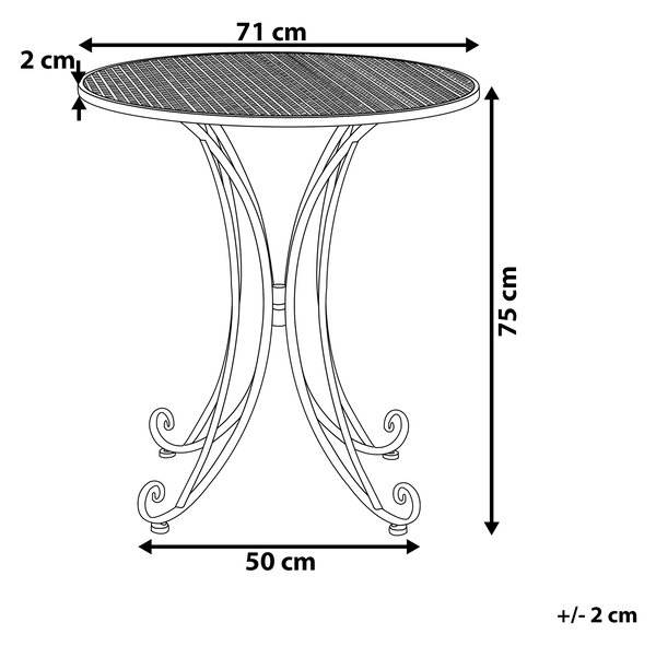 Bistro stolek CILENTO 71 cm 71 cm Kov Šedá
