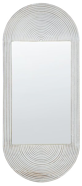 Zrcadlo BRIANT 56 cm 130 cm Mangové dřevo Bílá