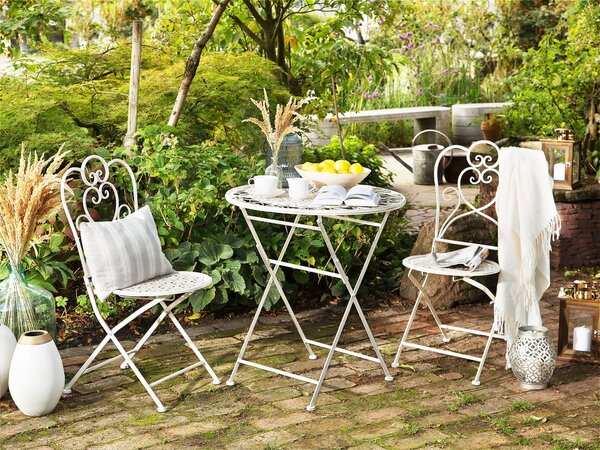 Bistro stolek TRIESTE 70 cm 70 cm Kov Světle béžová