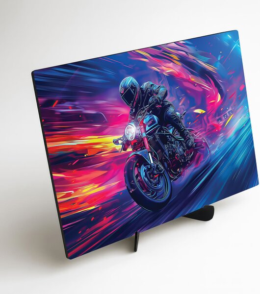DUBLEZ | Moderní obraz - Neonová motorka | UV tisk, Premium