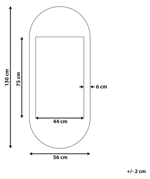 Zrcadlo BRIANT 56 cm 130 cm Mangové dřevo Bílá
