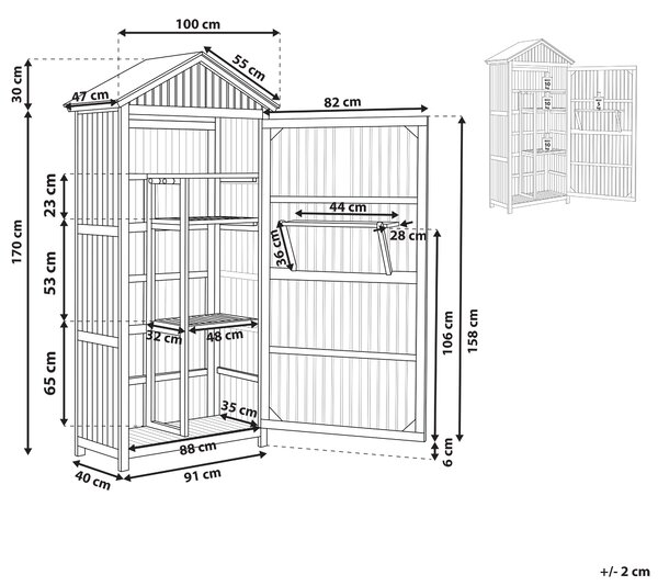 Zahradní skříň SAVOCA Akáciové dřevo 200 cm 100 cm Hnědá