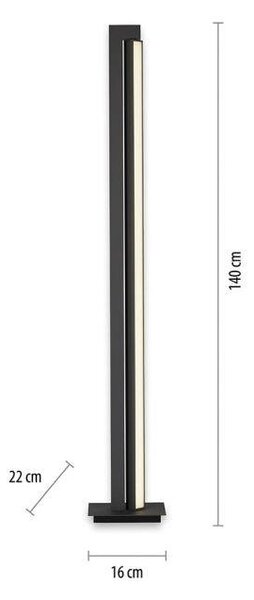 Paul Neuhaus Stojací LED lampa PURE-LINES, 20W, v. 140 cm, 2700-5000K Barva: Antracit