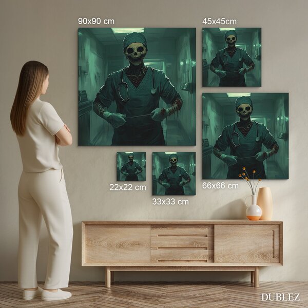 DUBLEZ | Dark art obraz ze dřeva - Doktor | UV tisk, Premium