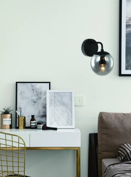 Open Design OR81411 - Nástěnná lampa BAO 1xE27/8W/230V černá/kouřová šedá