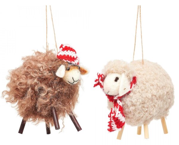 Plstěná vánoční ozdoba Sheep Hnědá