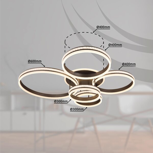 STROPNÍ LED SVÍTIDLO, 114/91/21.5 cm Globo - Online Only svítidla, Online Only