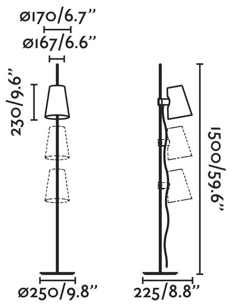 LUPE černá/béžová stojací lampa - FARO