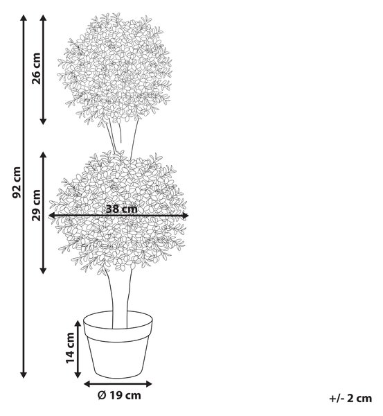 Umělá rostlina BUXUS BALL TREE 92 cm Zelená