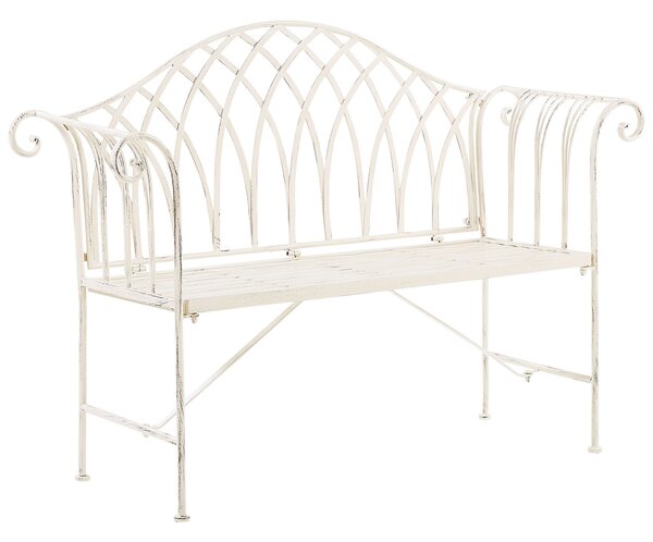 Zahradní lavice MILAZZO 130 cm Kov Bílá