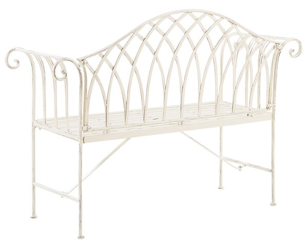 Zahradní lavice MILAZZO 130 cm Kov Bílá