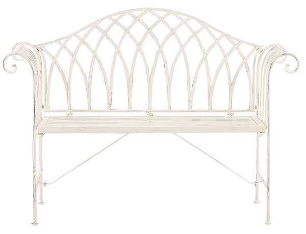 Zahradní lavice MILAZZO 130 cm Kov Bílá