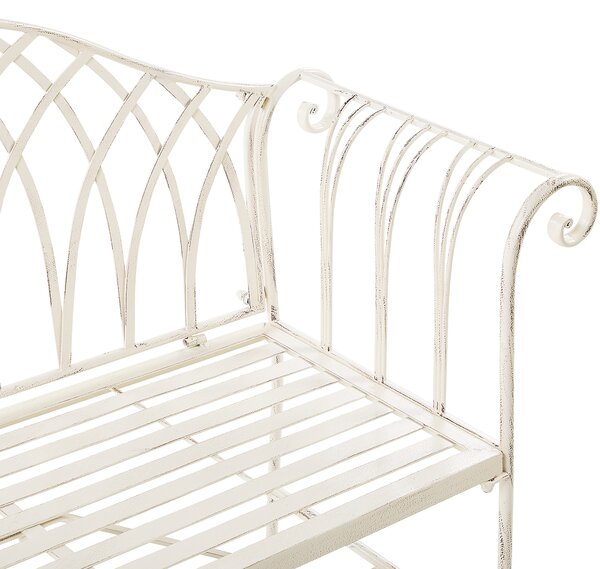 Zahradní lavice MILAZZO 130 cm Kov Bílá