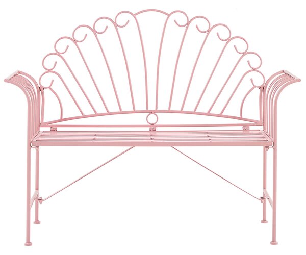 Zahradní lavice CAVINIA 125 cm Kov Růžová