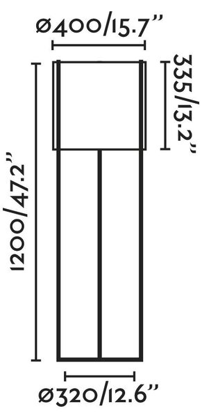 DRUM černá/šedá stojací lampa - FARO