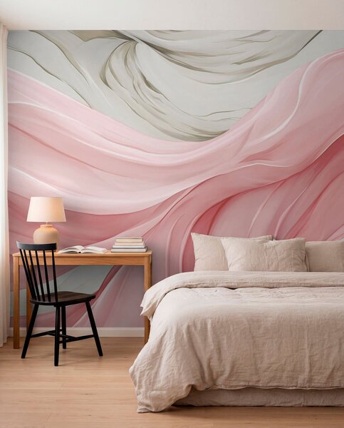 Fototapety Vlnící se růžová látka, Fototapety abstraktní, w05152v2 : uwalls.cz