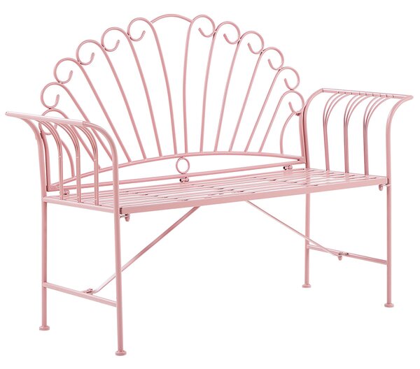Zahradní lavice CAVINIA 125 cm Kov Růžová