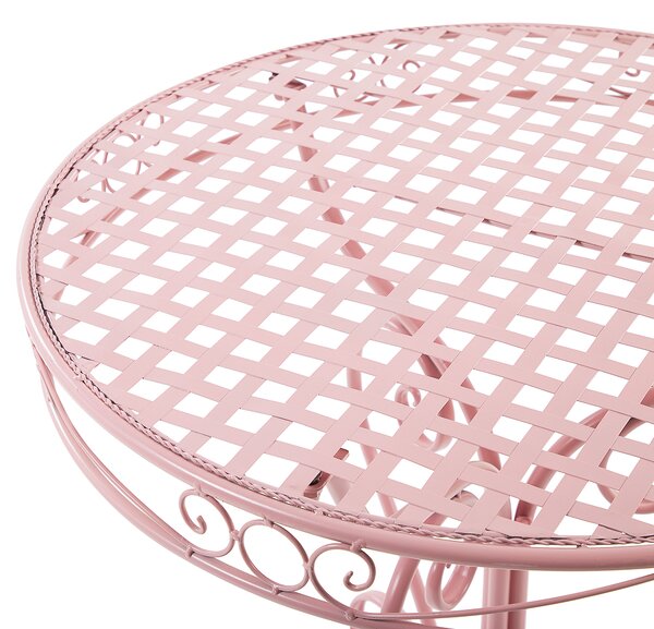 Bistro stolek ALBINIA 70 cm 70 cm Kov Růžová