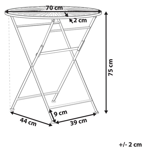 Bistro stolek TRENTO 70 cm 70 cm Kov Světle zelená
