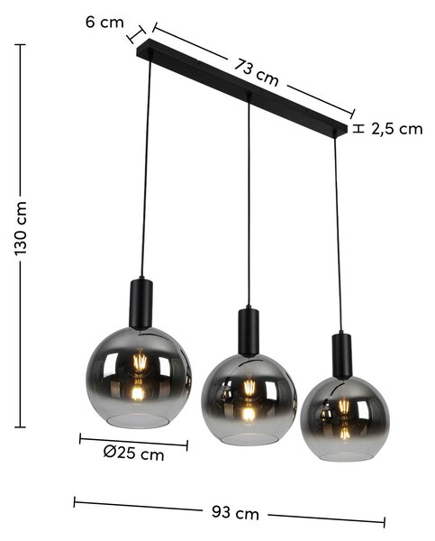 ZÁVĚSNÉ SVÍTIDLO, 93/130/25 cm Dieter Knoll - Závěsná světla