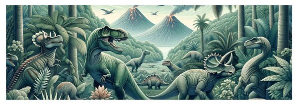 Obraz divoký svět dinosaurů