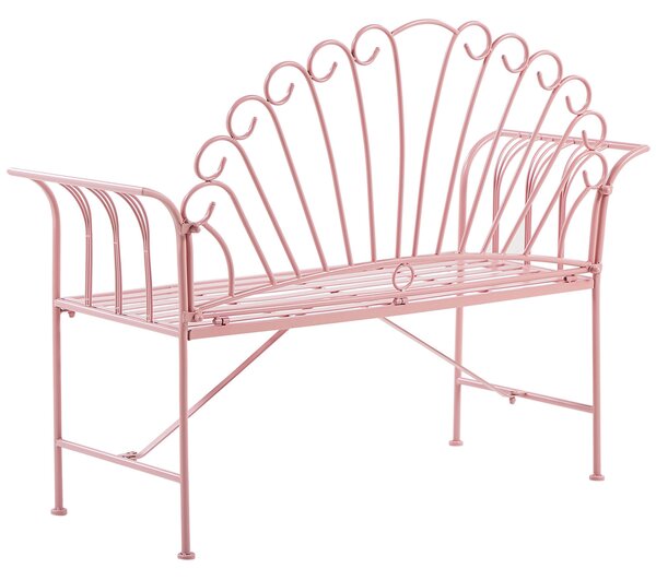 Zahradní lavice CAVINIA 125 cm Kov Růžová