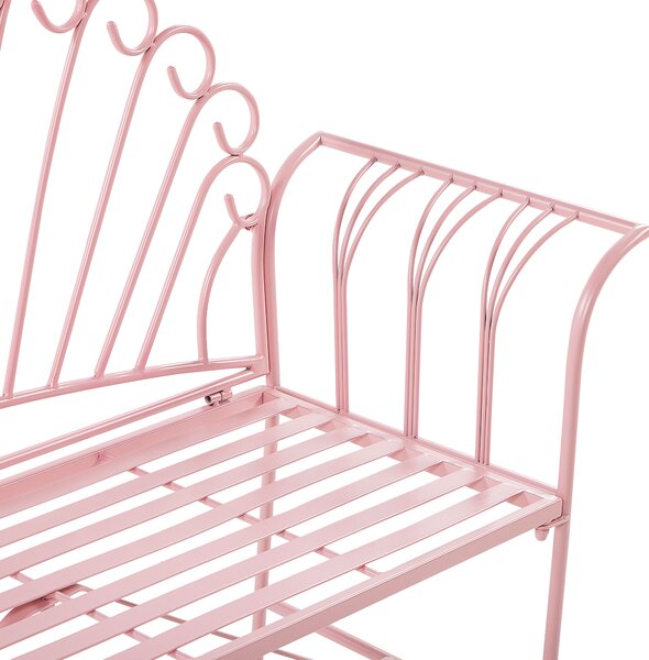 Zahradní lavice CAVINIA 125 cm Kov Růžová