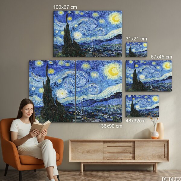 DUBLEZ | Obraz na stěnu - Starry Night, Vincent van Gogh | UV tisk, Premium