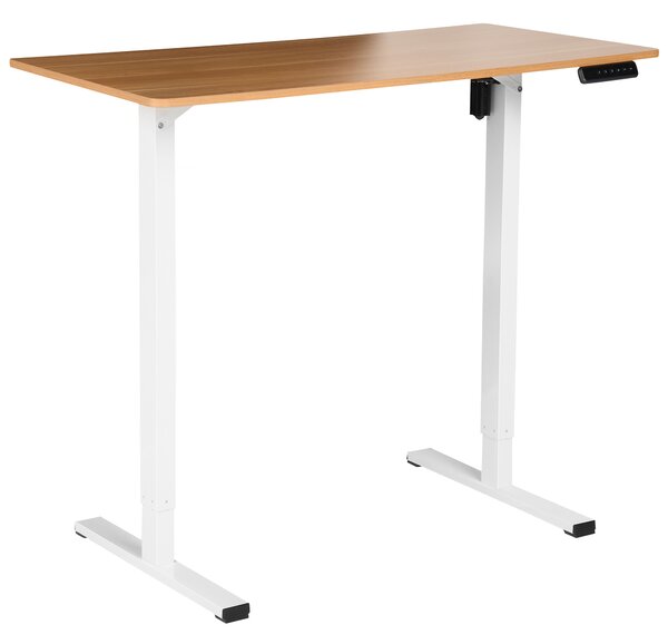 Elektricky výškově nastavitelný pracovní stůl TAVARES Světle hnědá/Bílá 120 cm 60 cm
