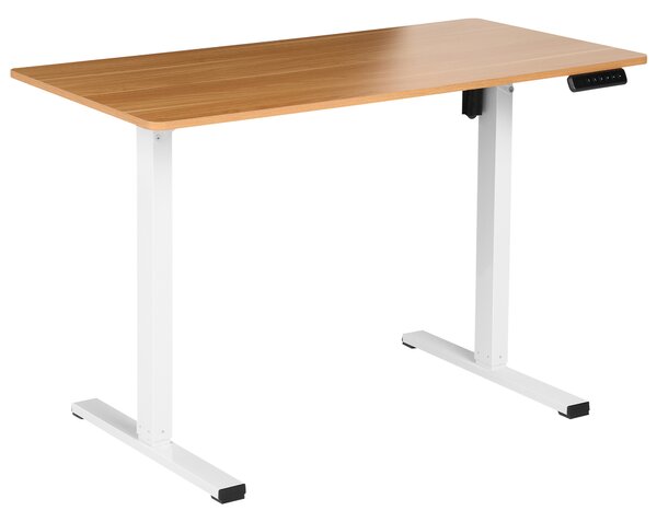 Elektricky výškově nastavitelný pracovní stůl TAVARES Světle hnědá/Bílá 120 cm 60 cm