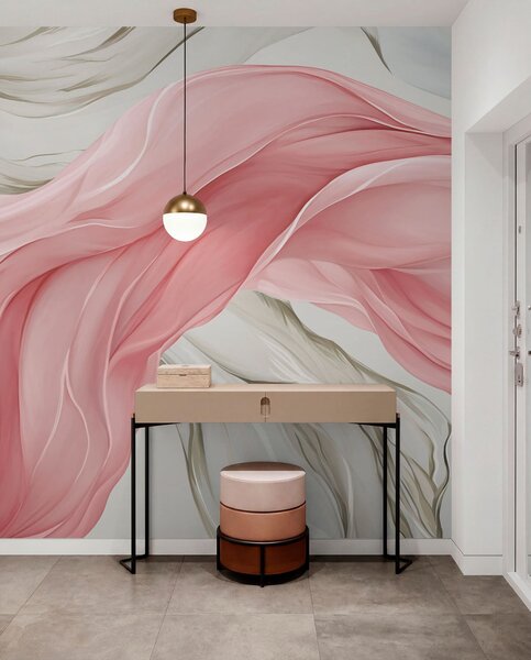 Fototapety Vlnící se růžová látka, Fototapety abstraktní, w05152v2 : uwalls.cz