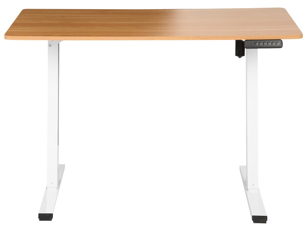 Elektricky výškově nastavitelný pracovní stůl TAVARES Světle hnědá/Bílá 120 cm 60 cm