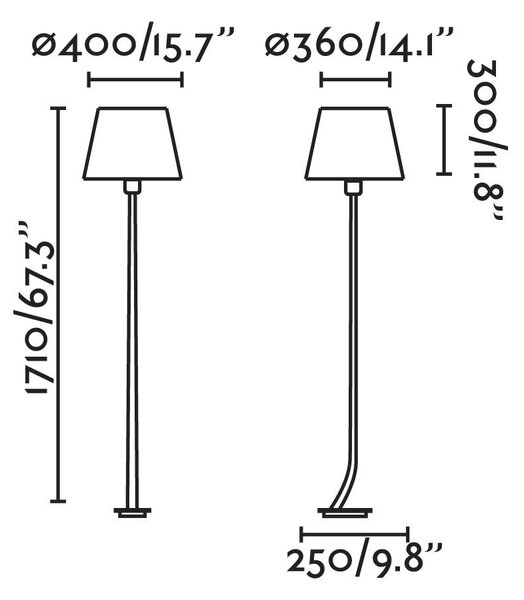 REM bronzová/černá stojací lampa - FARO