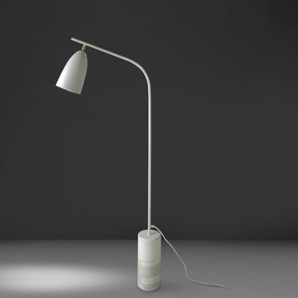 Bílá kovová stojací lampa Angel Cerdá No. 8036, 147 cm
