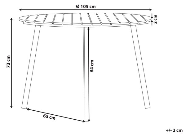 Zahradní jídelní stůl CAVOLI 105 cm 105 cm Hnědá