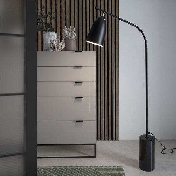 -25 % Dny MOMENTI– Černá kovová stojací lampa Angel Cerdá No. 8051, 147 cm