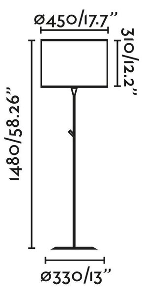 MAMBO černá/ratan stojací lampa - FARO