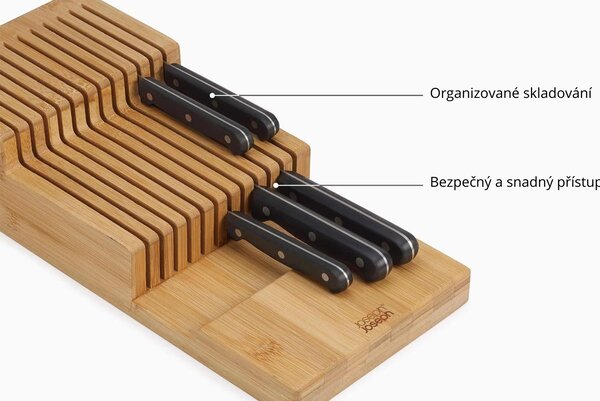 Joseph Joseph Bambusový organizér na nože DrawerStore Bamboo