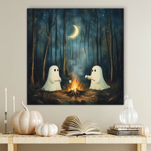 DUBLEZ | Dětský obraz na Halloween - Duchové v lese | UV tisk, Premium