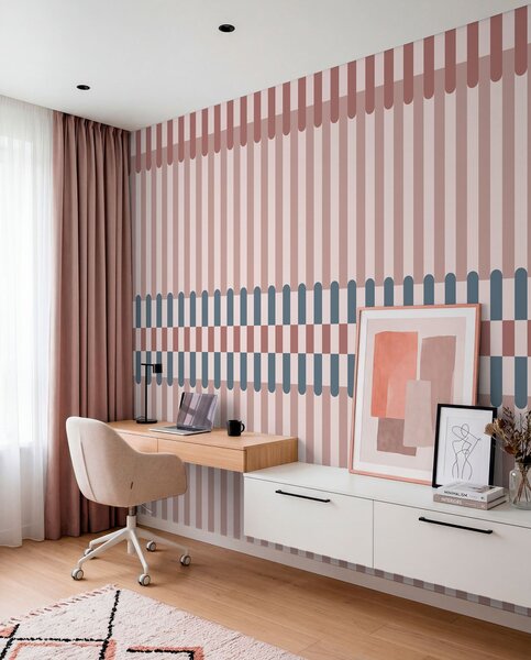 Fototapety Pruhovaný vzor v růžových a modrých odstínech, Fototapety geometrie, w05150v5 : uwalls.cz